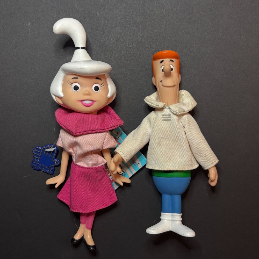 Vintage Applause PVC figures of Judy and George Jetson from The Jetsons.